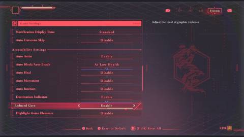 Reduced Gore in the options in Ninja Gaiden 4
