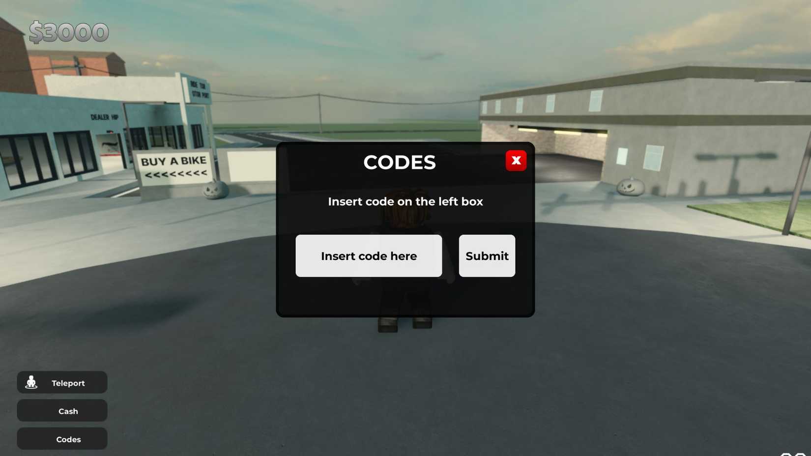 Ride Storm - the codes tab