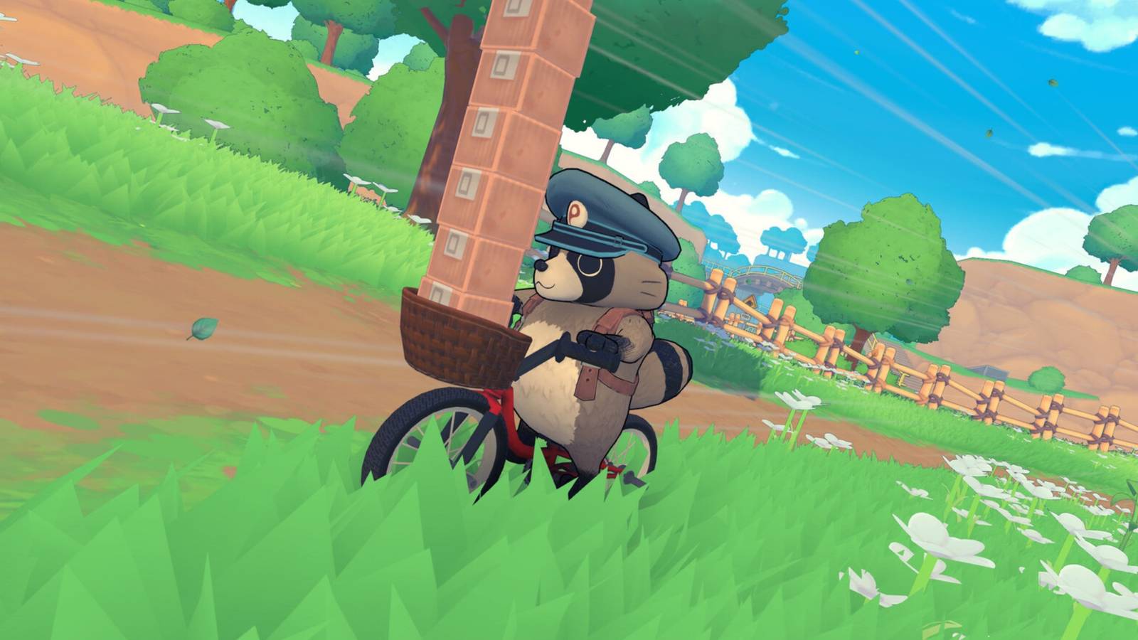 Riding a bike in Tanuki Pon’s Summer
