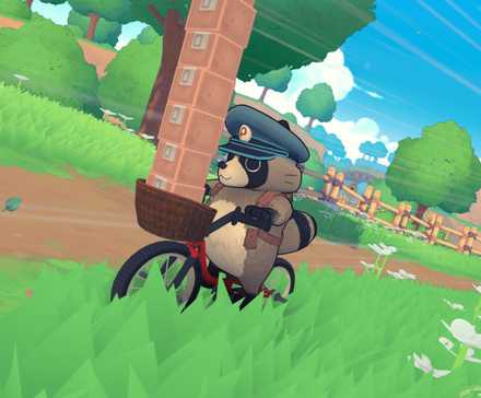 Riding a bike in Tanuki Pon’s Summer