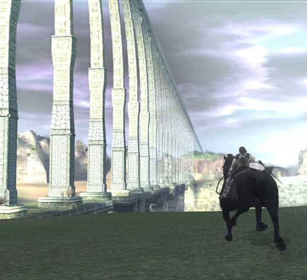 Riding a horse in Shadow Of The Colossus (PS2)