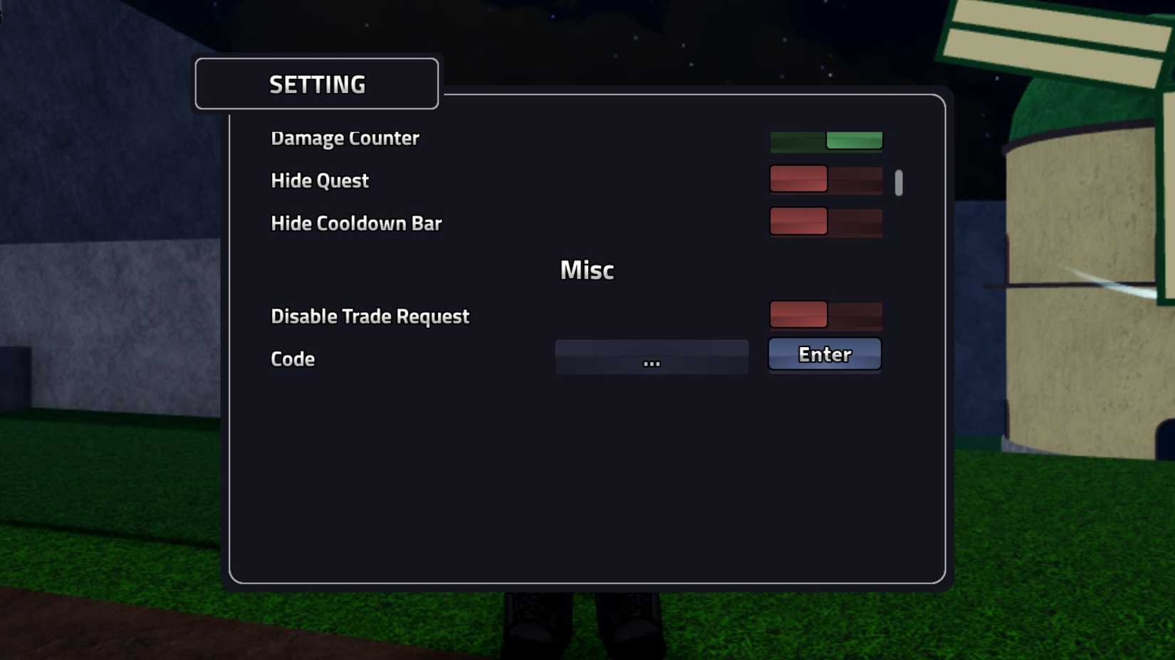 Rogue Piece the codes tab