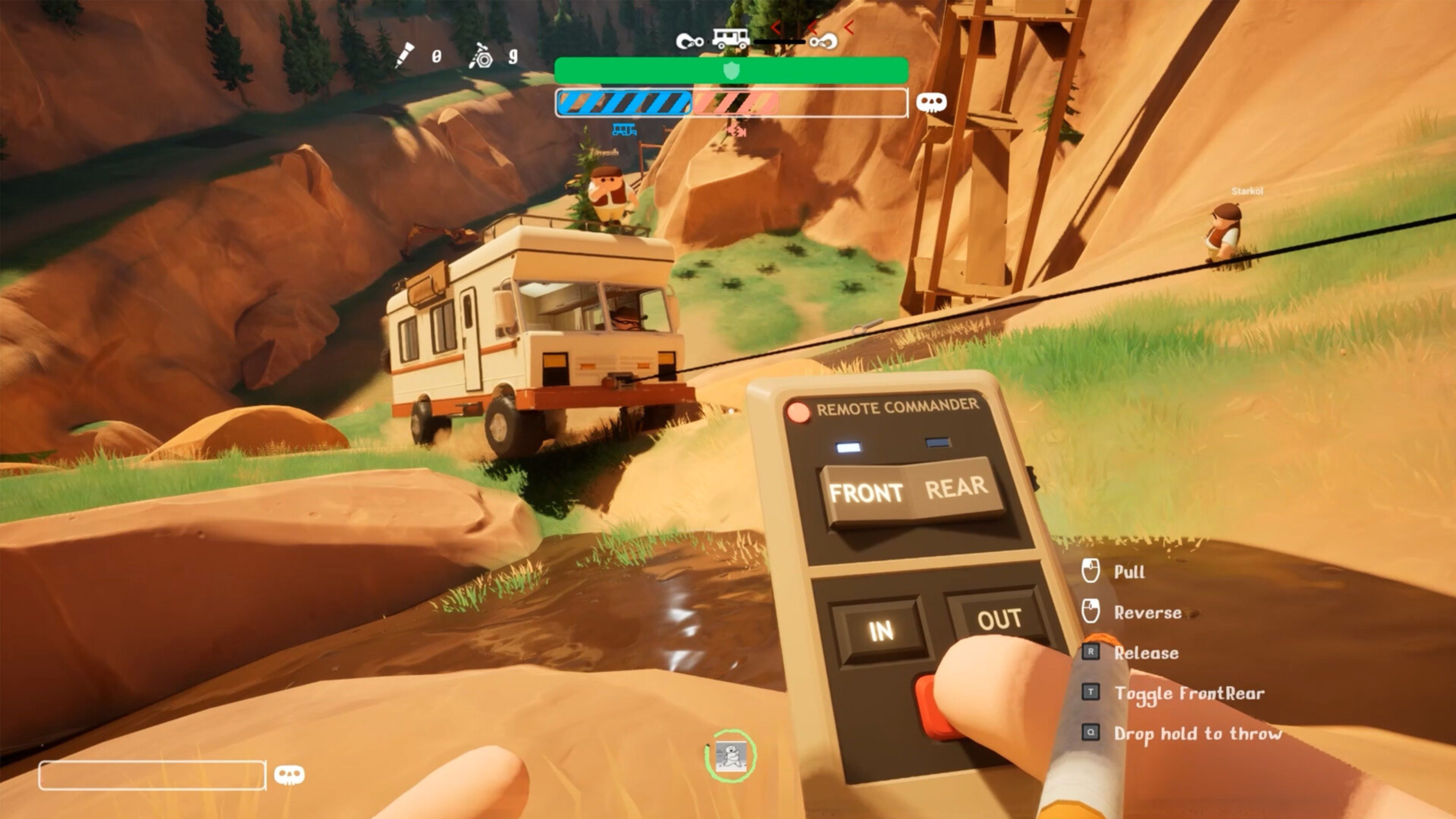 Screenshot de RV There Yet? mostrando o RV e o ambiente.
