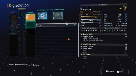 Selecting DNA Evolution in Digimon Story Time Stranger