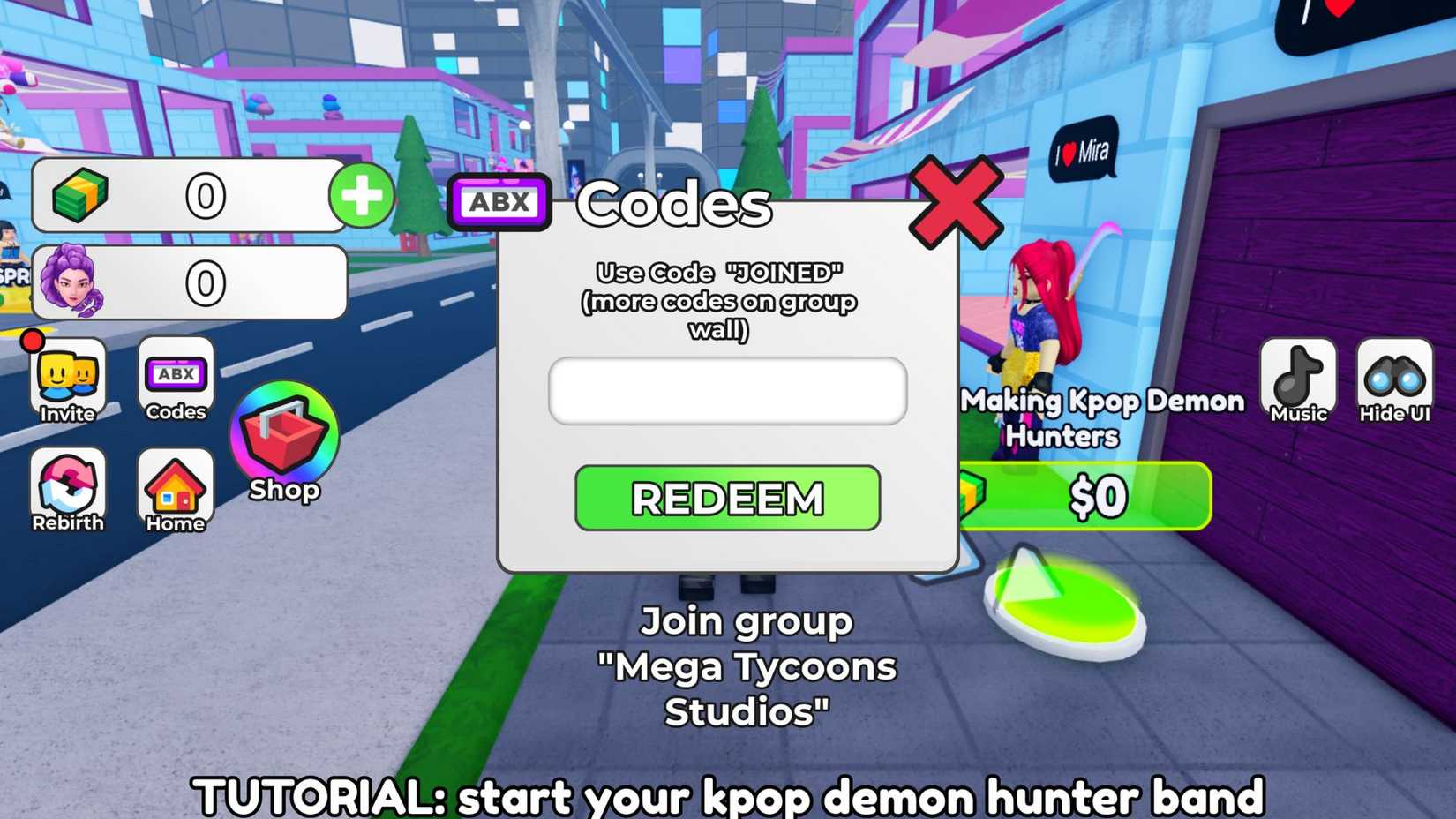 Sell KPop Demon Hunters and Prove Mom Wrong - the codes tab