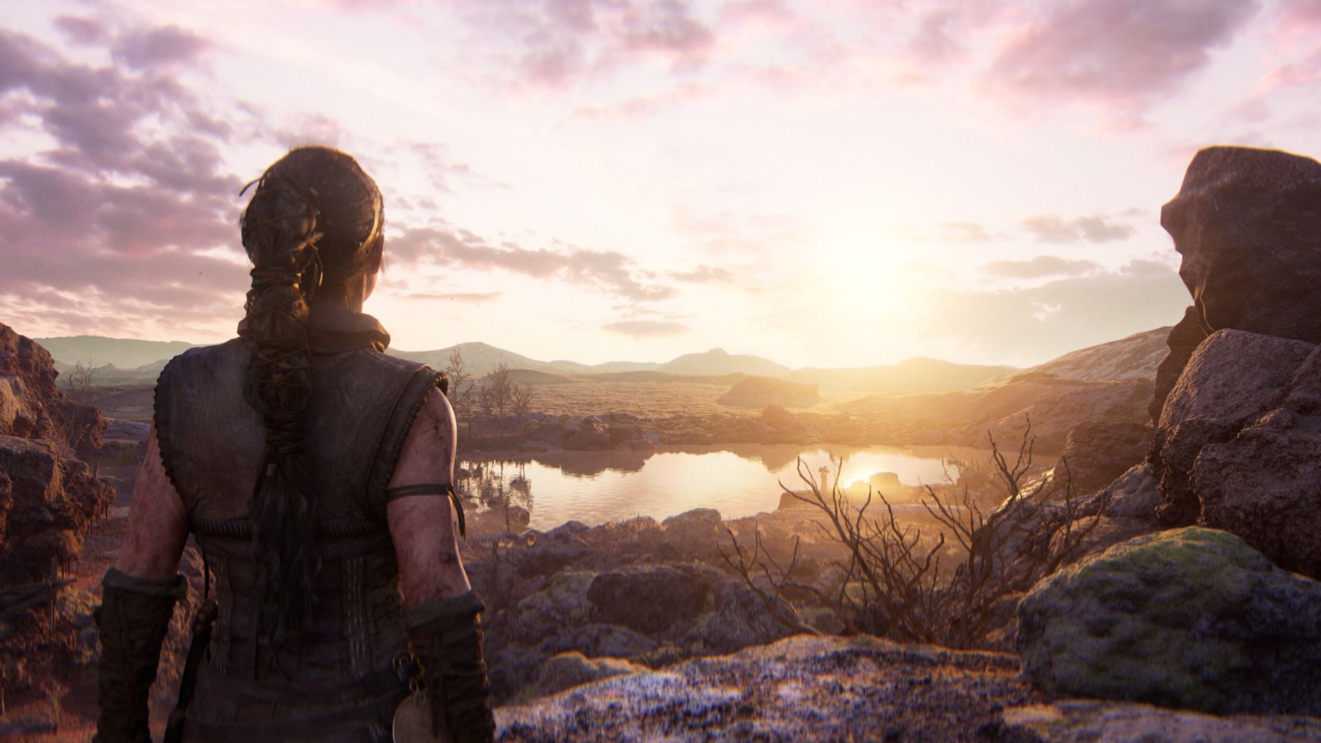 Senua looking at the beautiful scenery - Senua's Saga Hellblade 2
