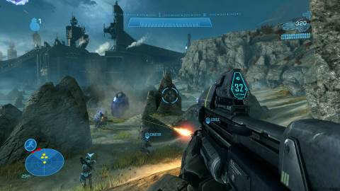 Shooting enemies in Halo Reach