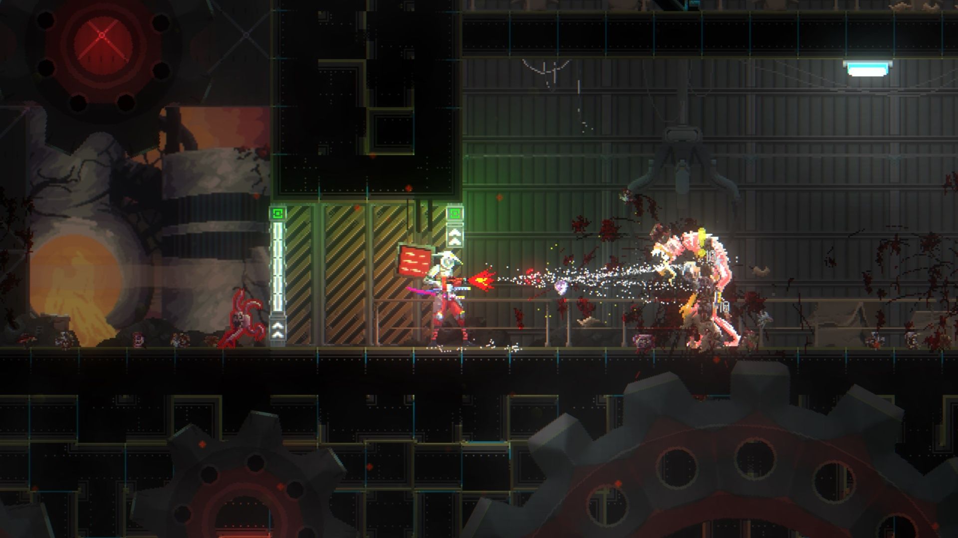 Shooting enemies in Katanaut