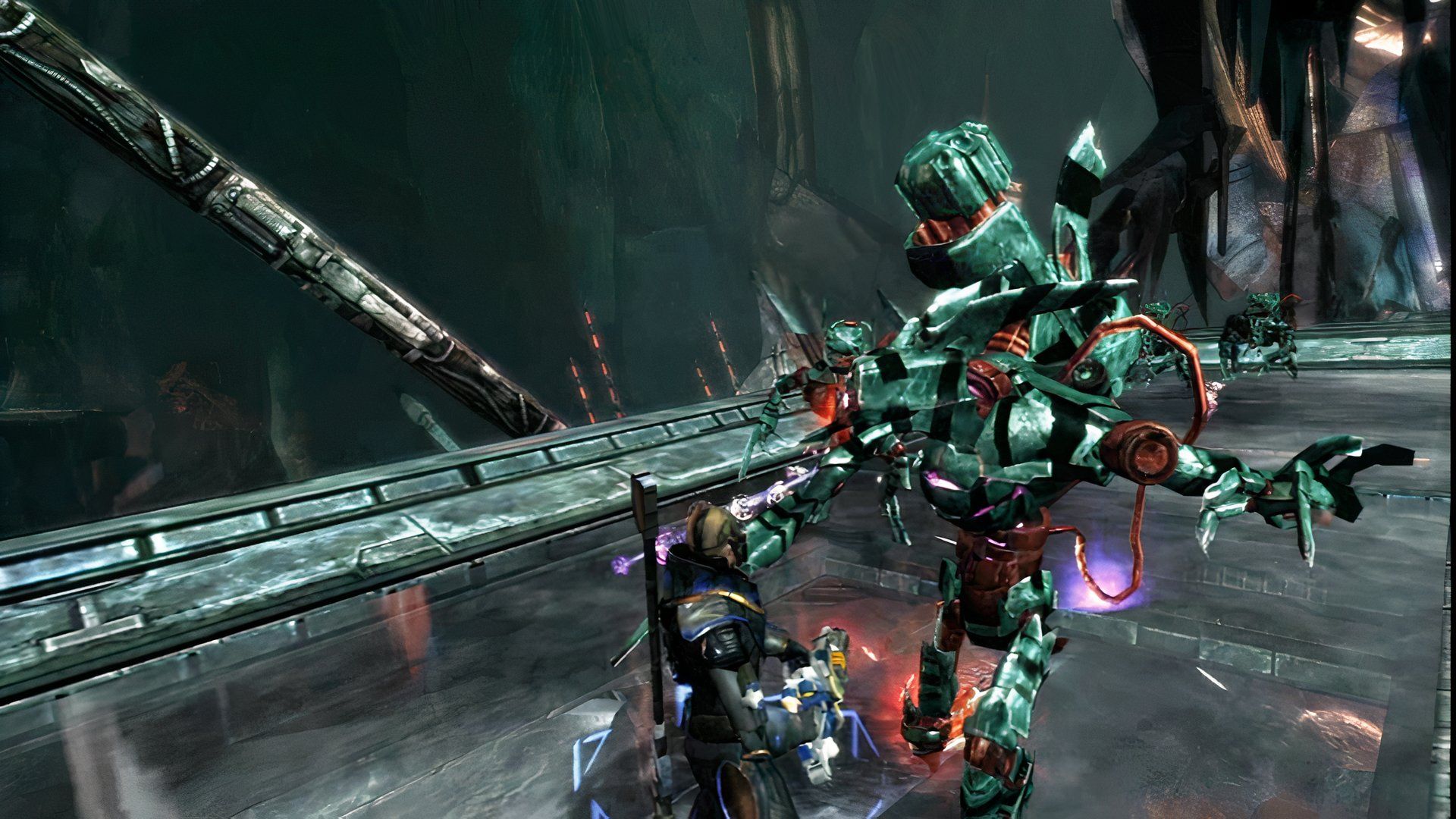 Shooting enemies in Too Human