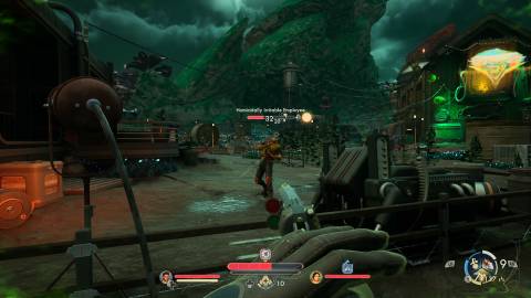 Shooting enemies with a revolver in The Outer Worlds 2