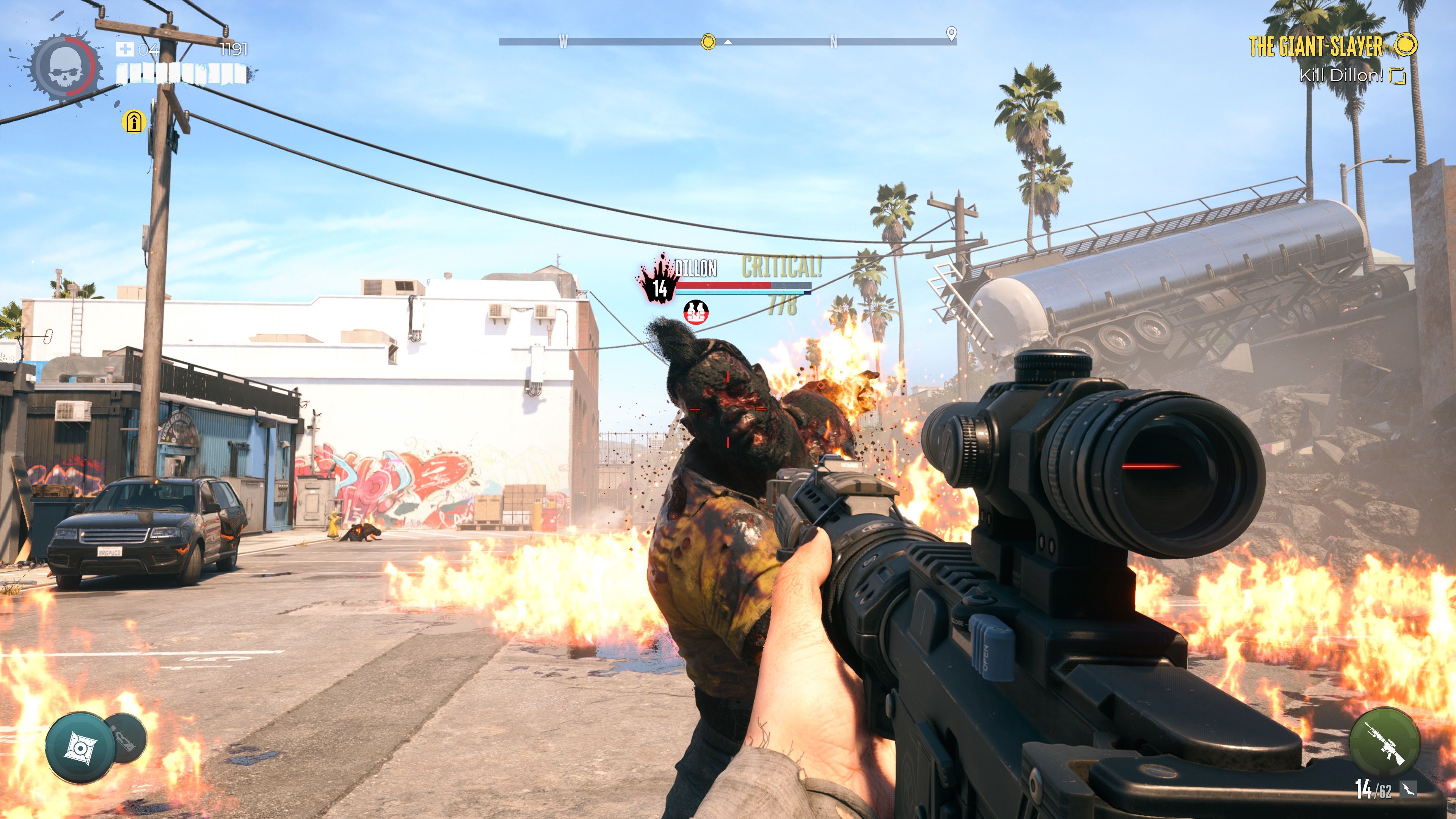 Shooting zombies in Dead Island 2