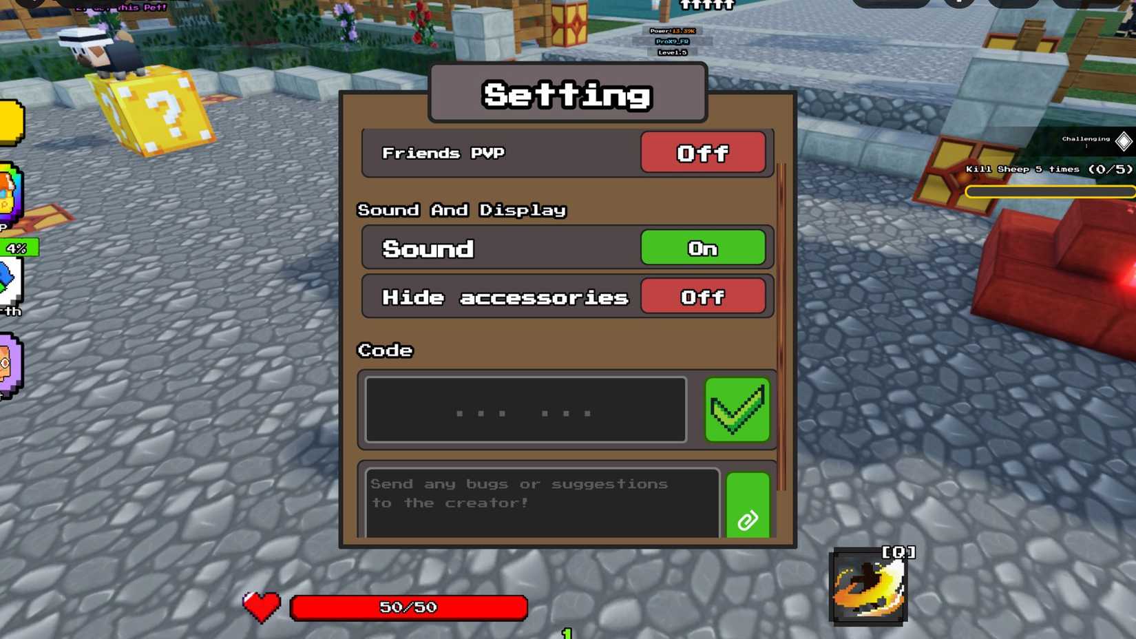 Slasher Blade Loot the codes tab