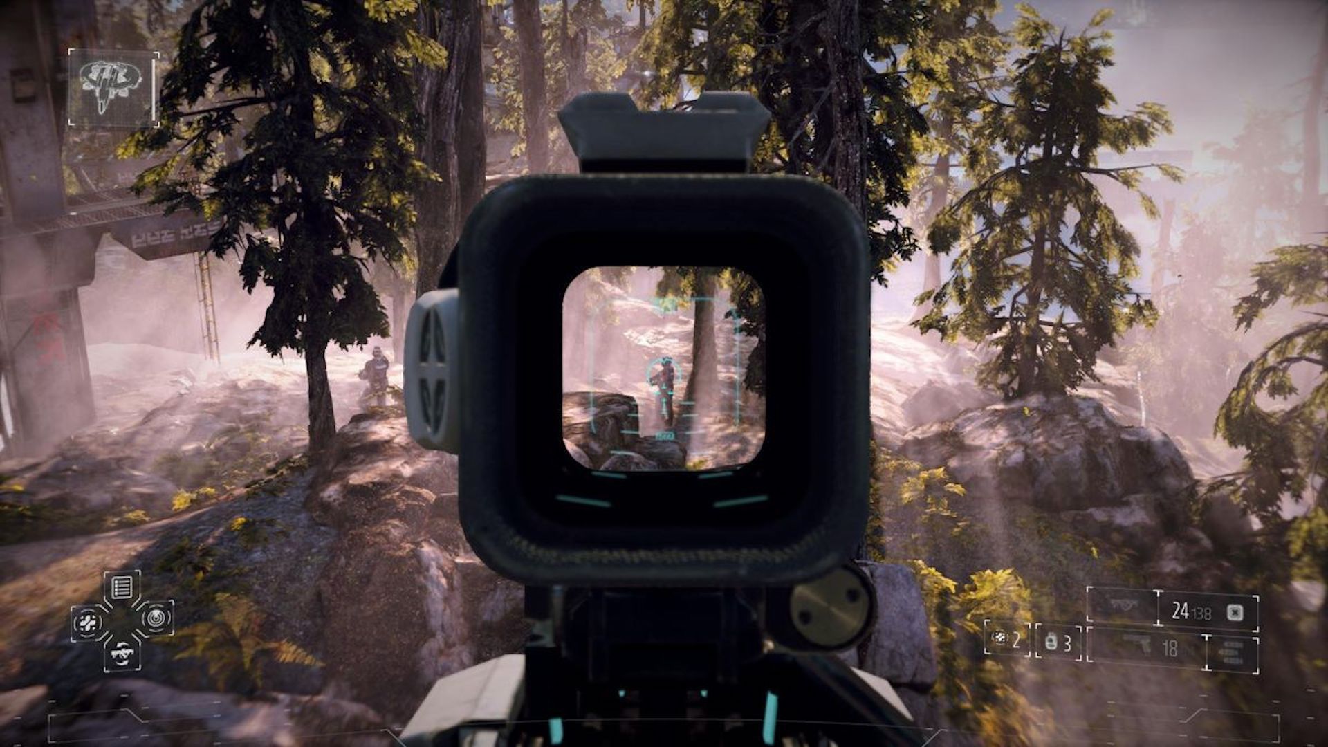 Sniping an enemy in Killzone Shadow Fall