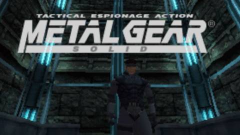 Solid Snake in the title screen of Metal Gear Solid.