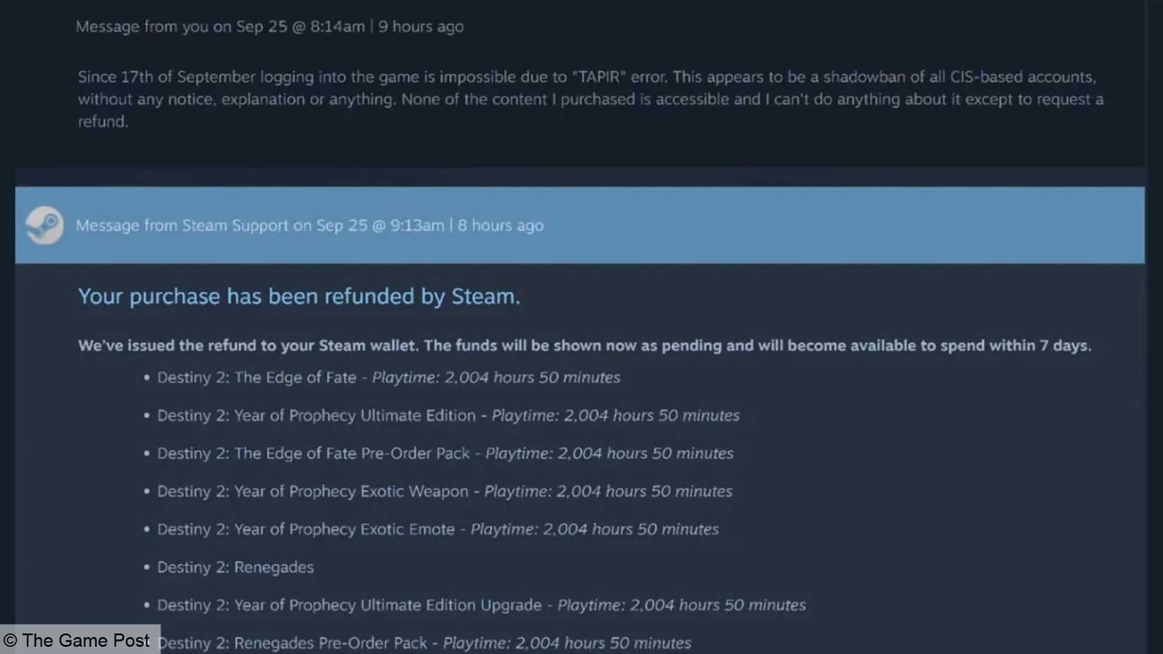 Steam-Refund-Destiny-2-thousand hours