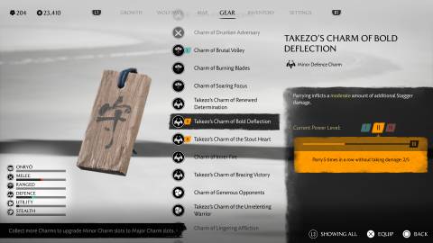 Takezo's Charm of Bold Deflection