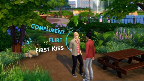 Talking to an NPC in The Sims 4