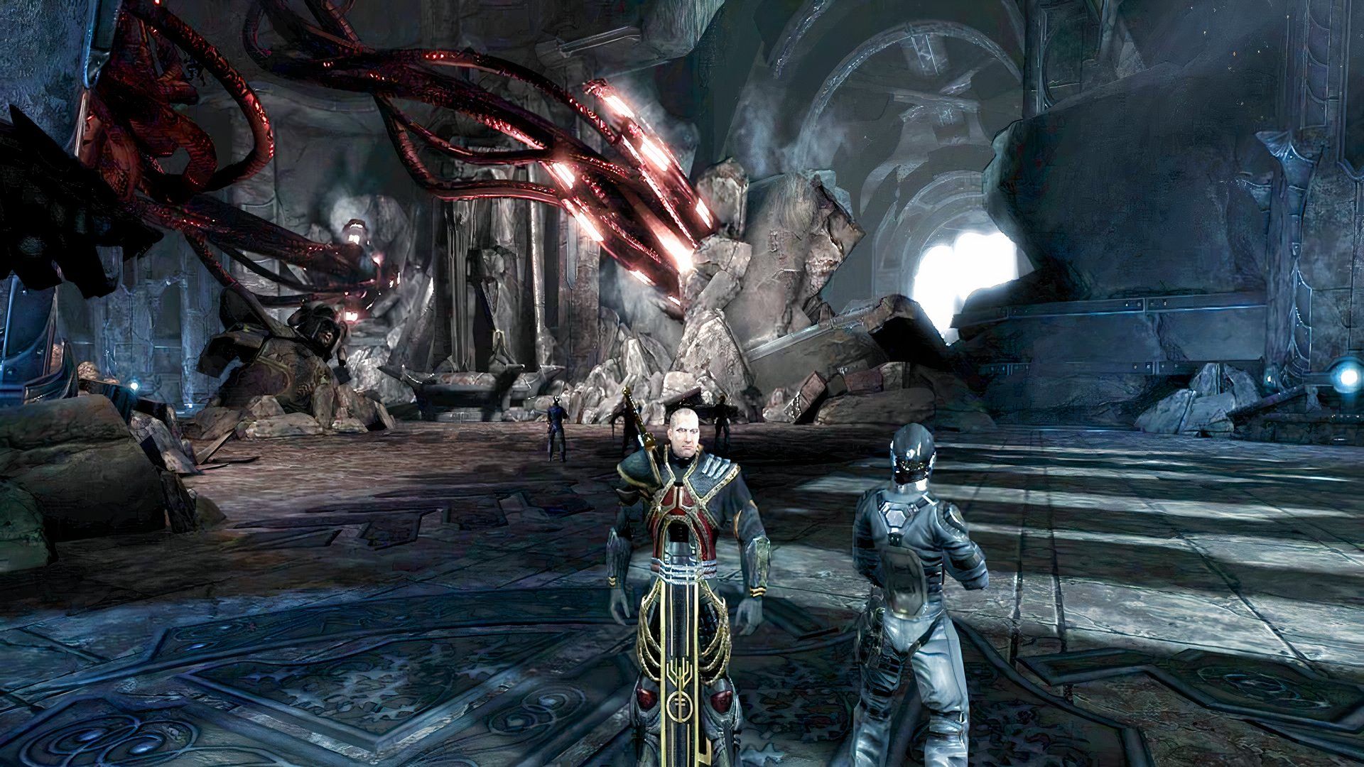 Talking to an NPC in Too Human