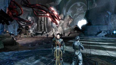 Talking to an NPC in Too Human