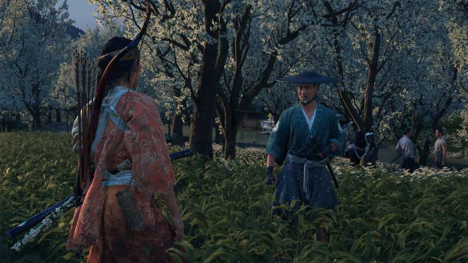 Talking to samurai in Ghost of Yotei