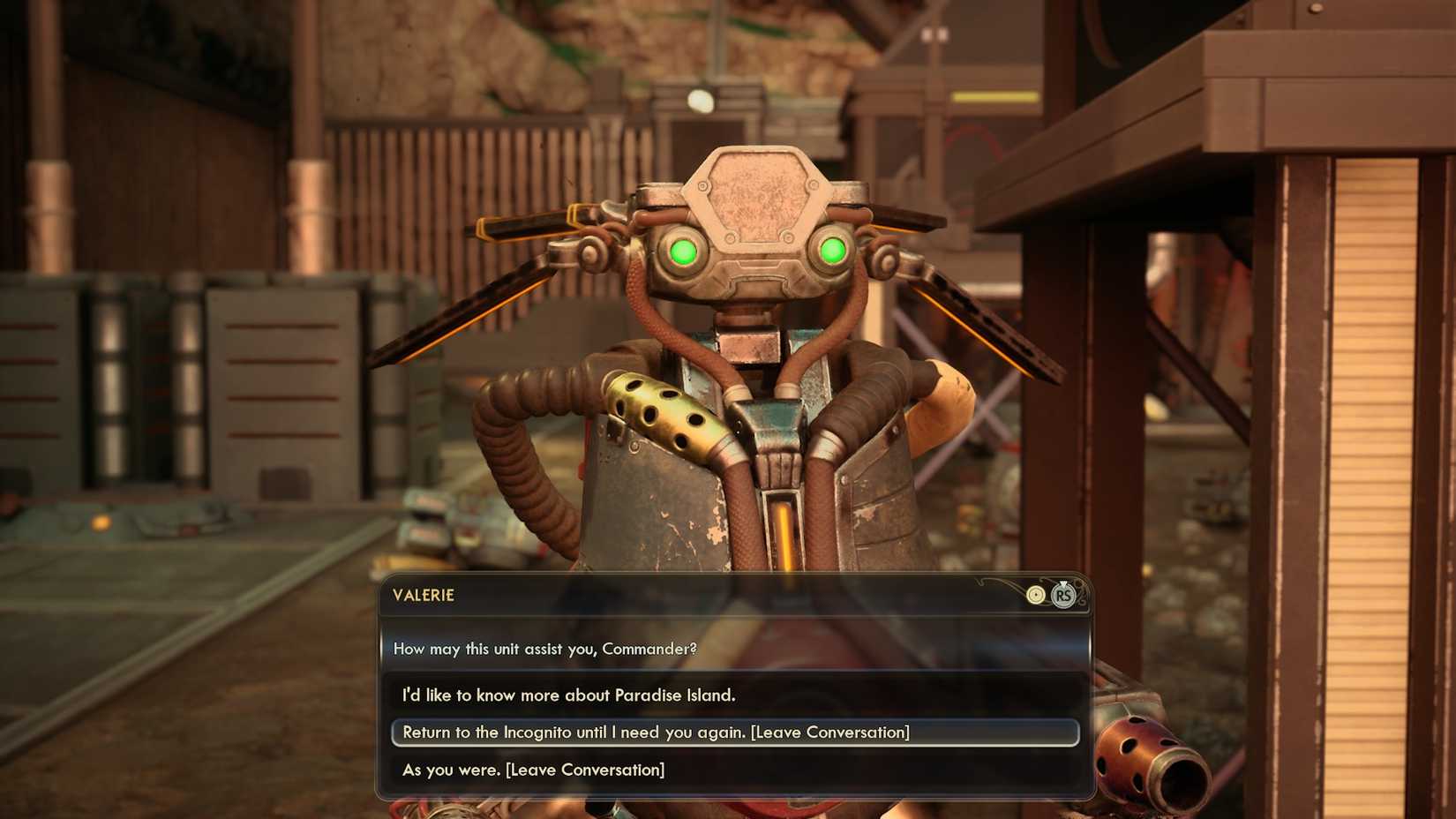 Talking to Valerie in The Outer Worlds 2