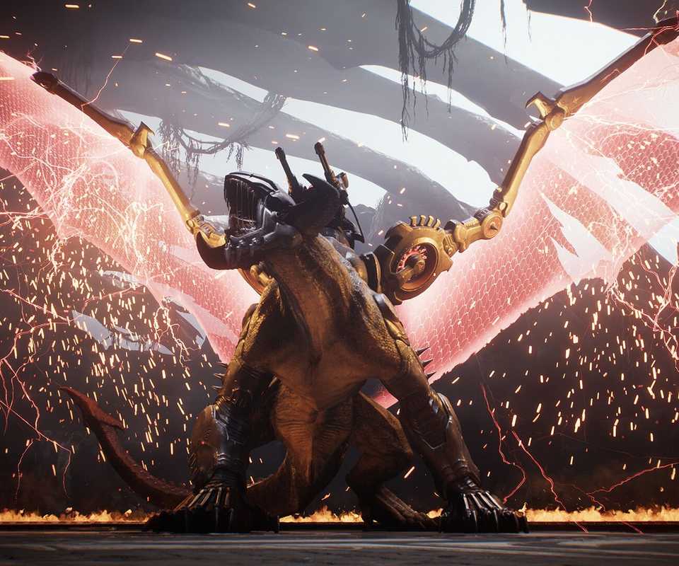 The Doom Slayer riding a mecha dragon - Doom The Dark Ages