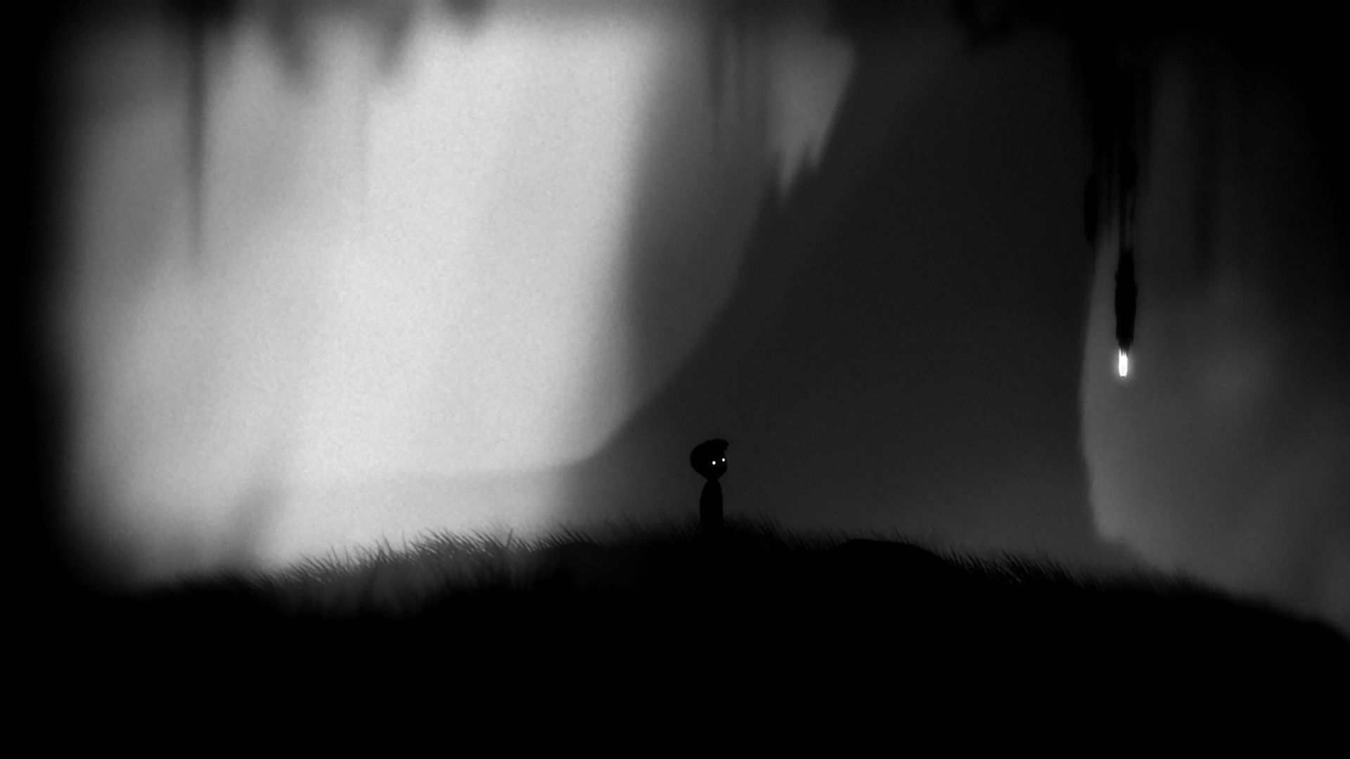 The game's signature black and white presentation - Limbo