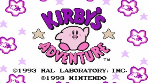 The game's title screen - Kirby's Adventure