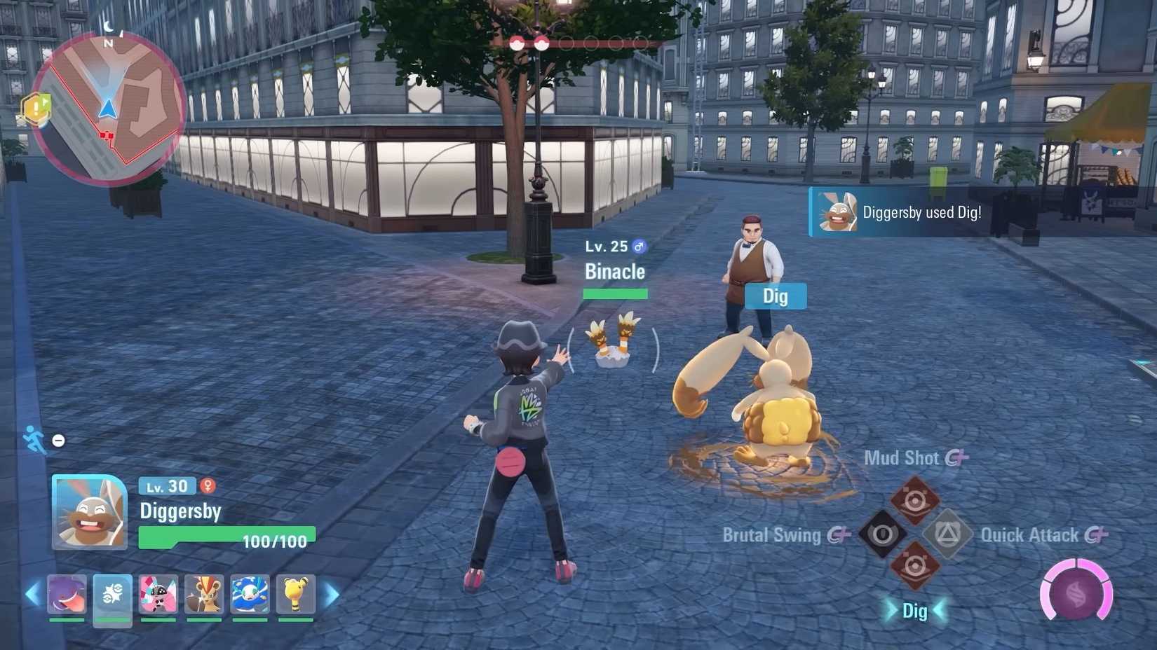 The main character orders their Diggersby to use Dig - Pokemon Legends Z-A