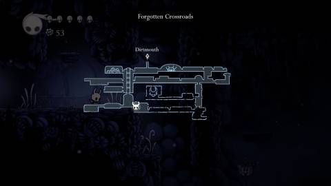 The map in Hollow Knight