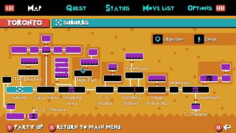 The map in Scott Pilgrim EX