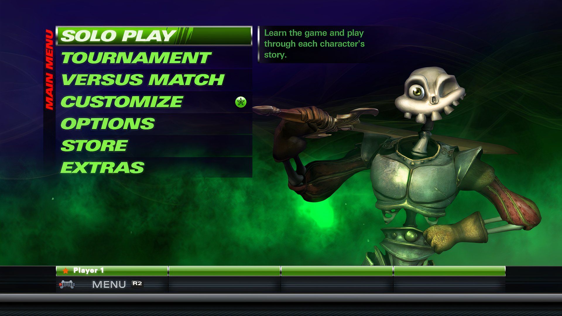 The mode menu in PlayStation All-Stars Battle Royale