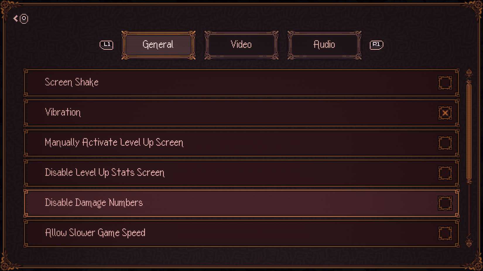 The Options Menu in Ball X Pit