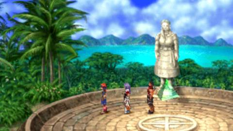 The party exploring one of the game's colorful environments - Chrono Cross