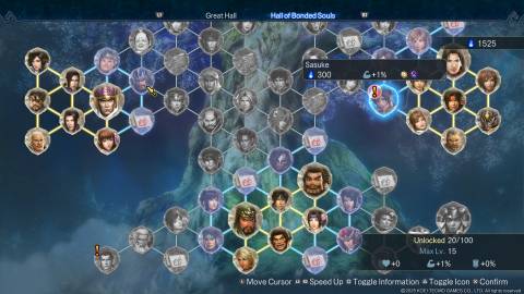 The upgrade tree in Warriors Abyss