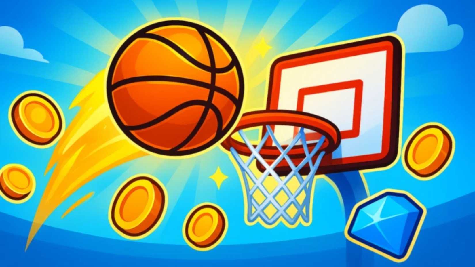 Arremesse uma bola de basquete.