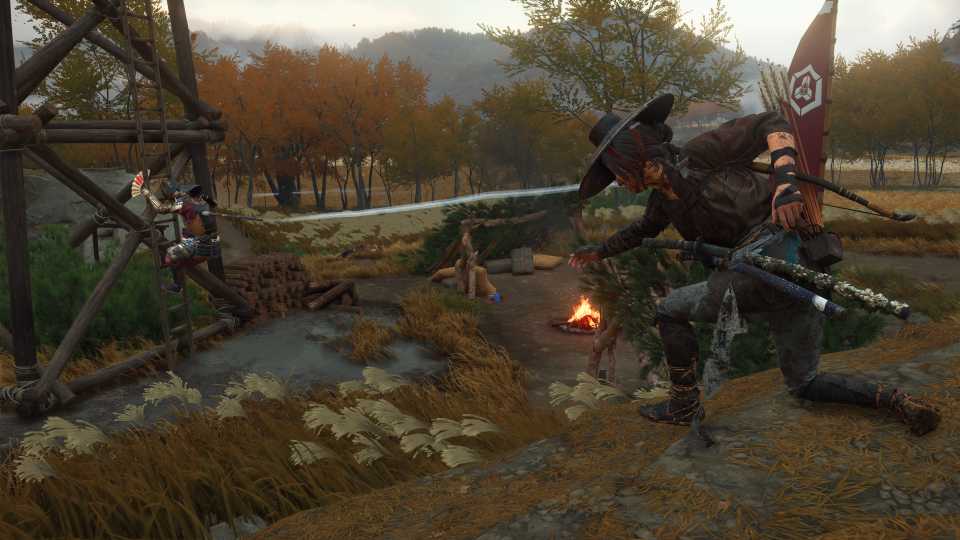 Throwing a spear in Ghost of Yotei