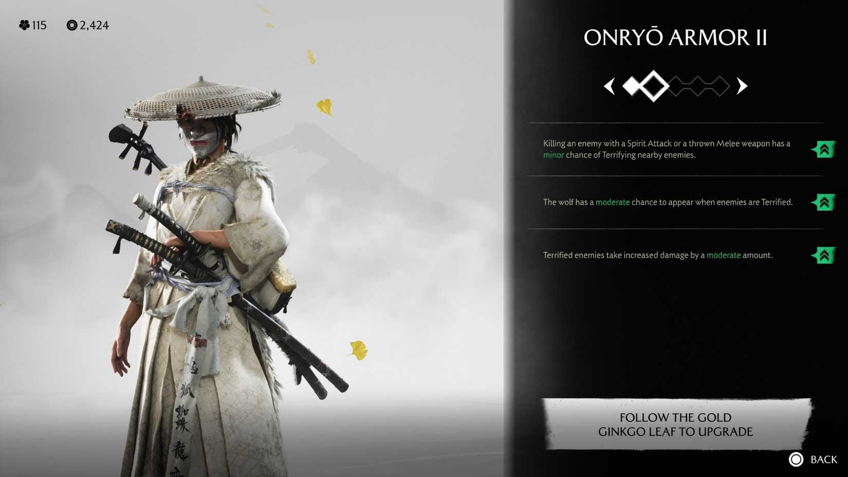 upgrading the onryo armor in ghost of yotei