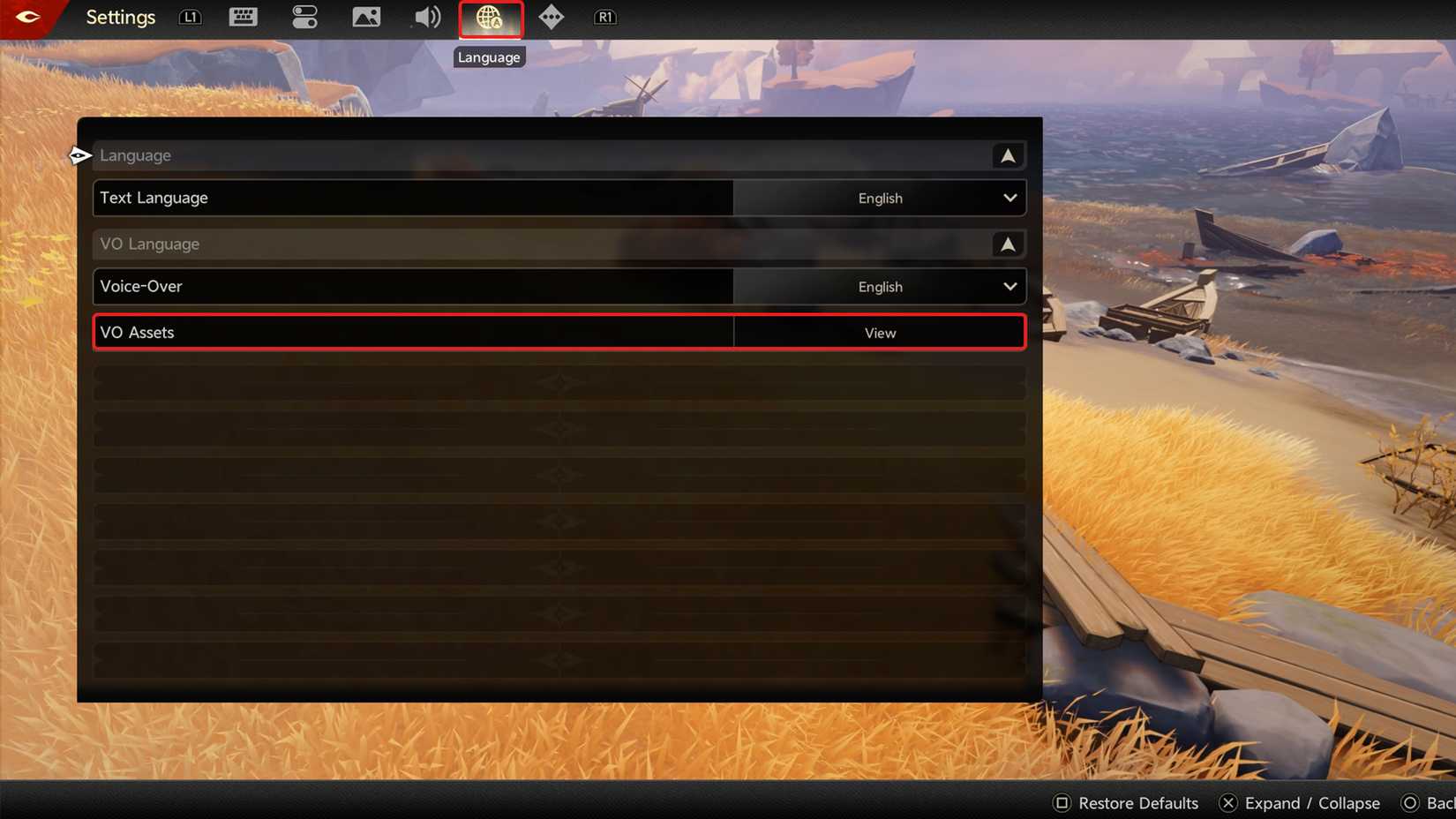 view available language in dna duet night abyss