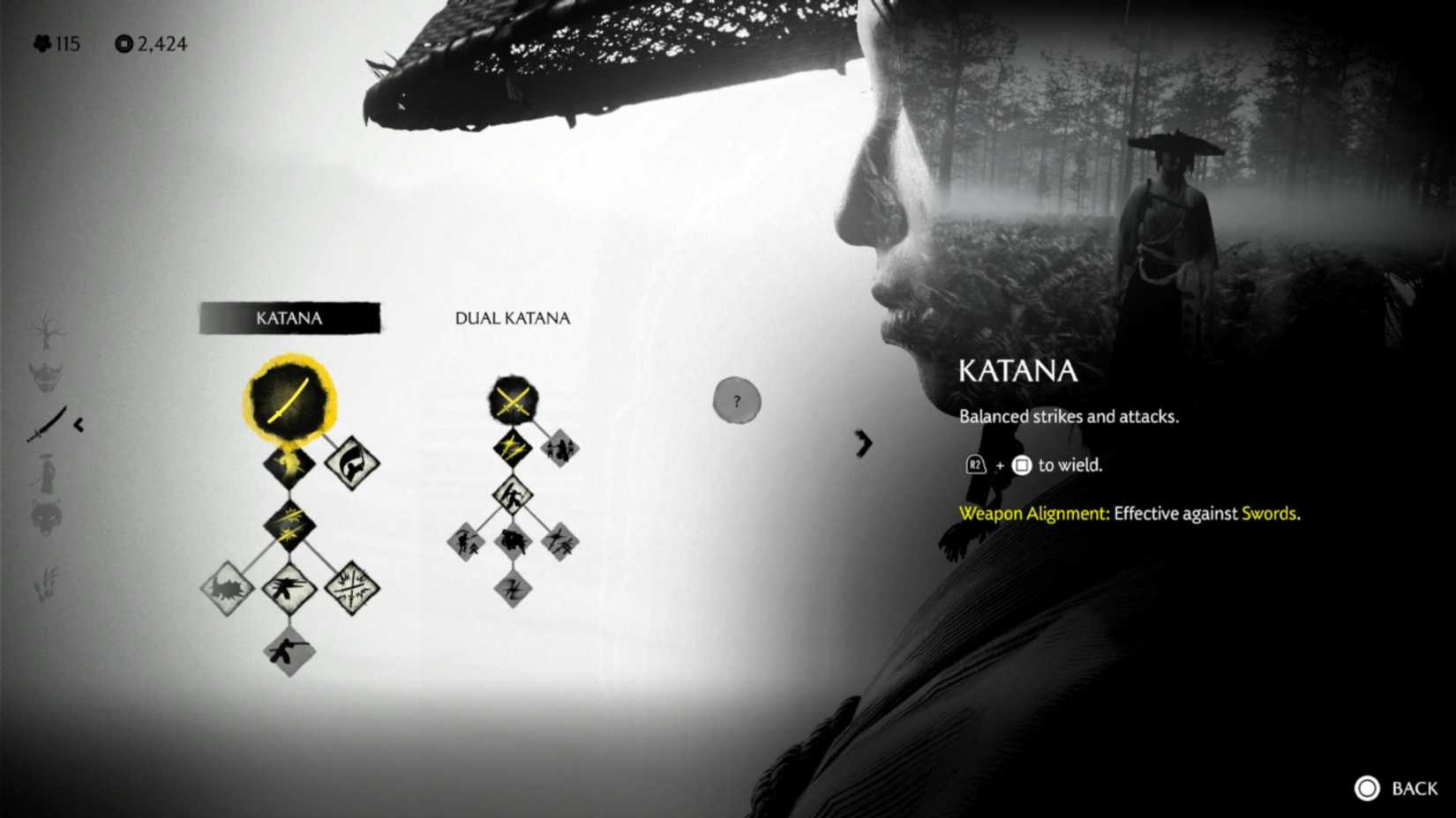 weapon alignment katana in ghost of yotei