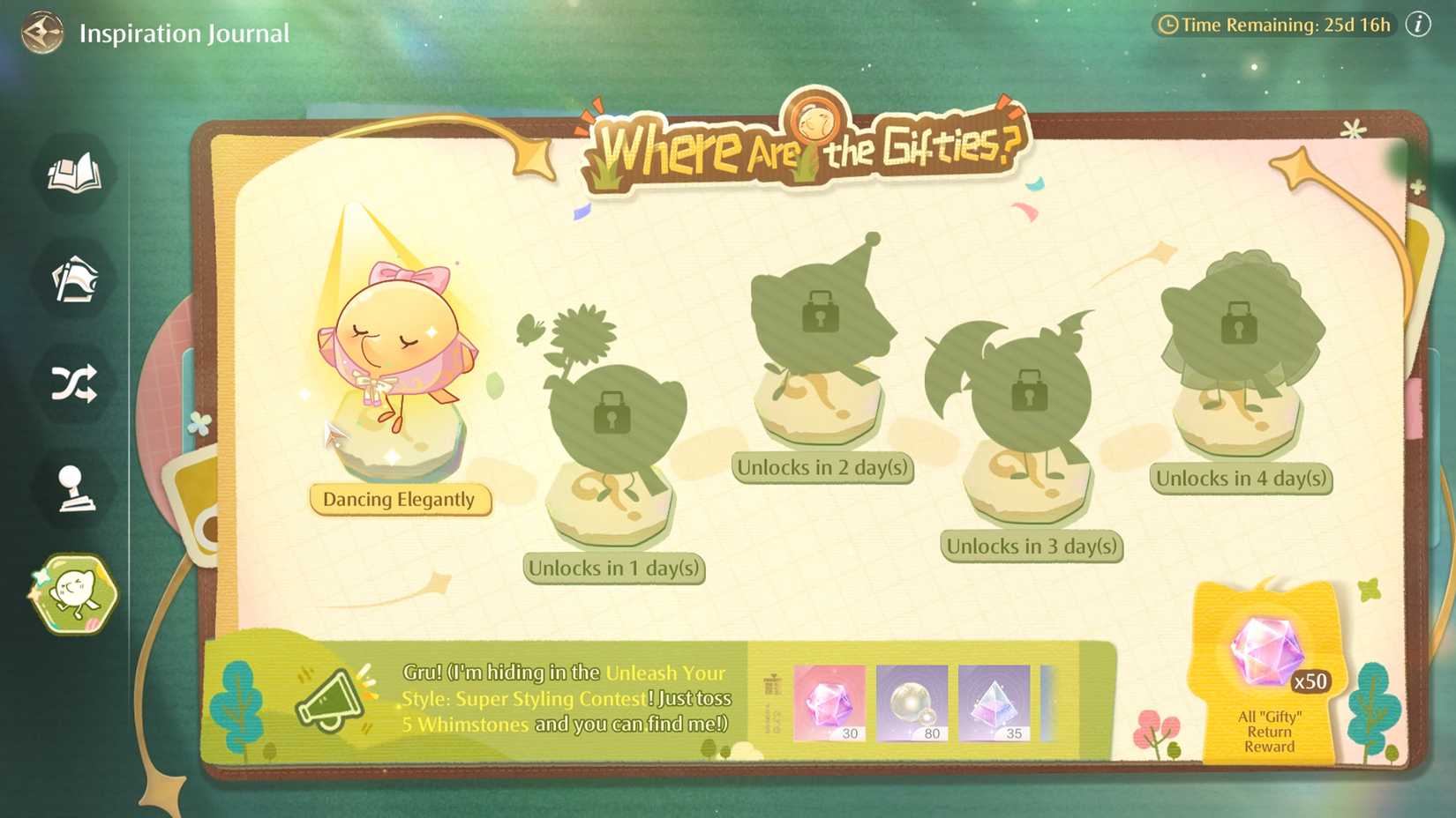 where are the gifties challenge 1.11 in infinity nikki
