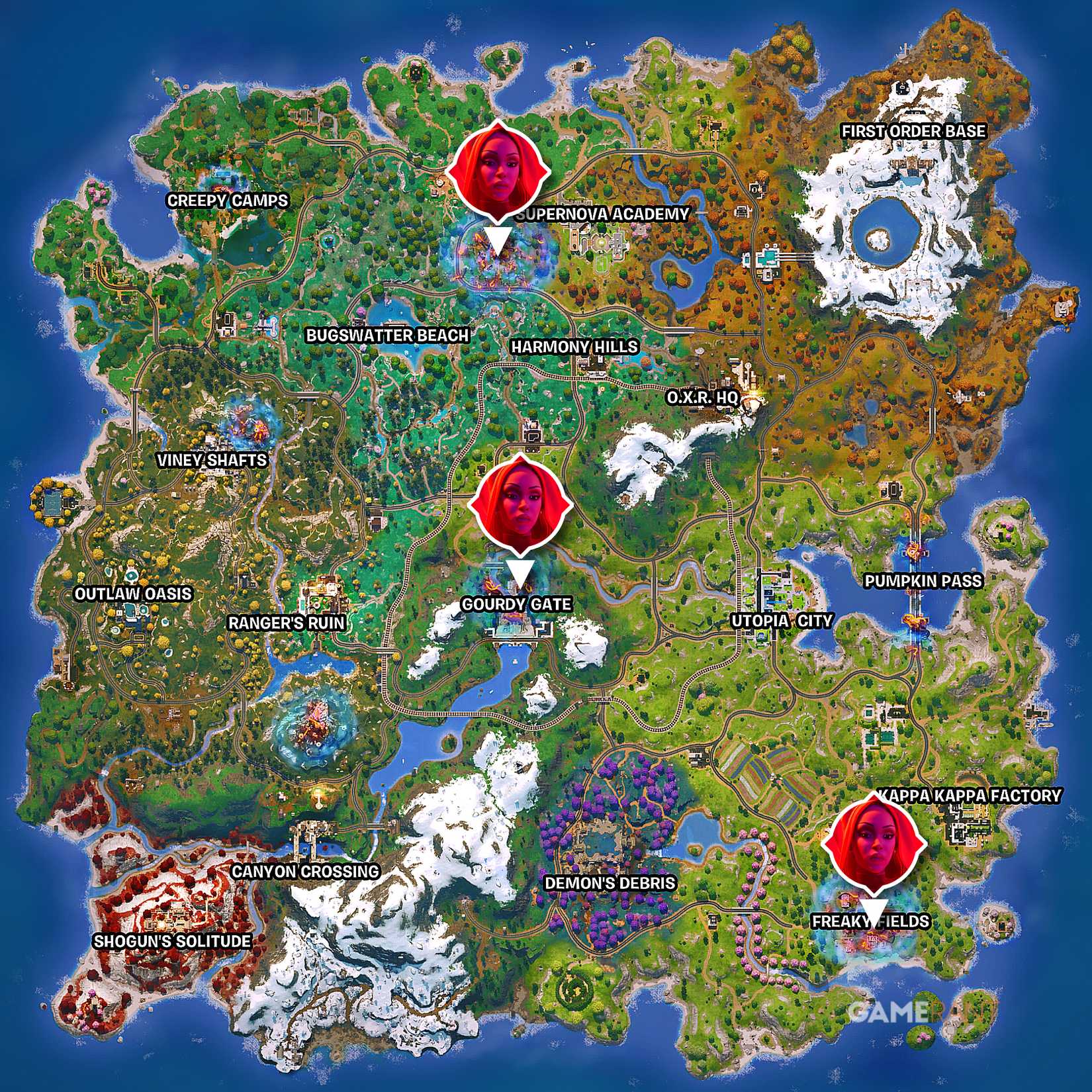 Where to find the mother of thorns in Fortnite (map)