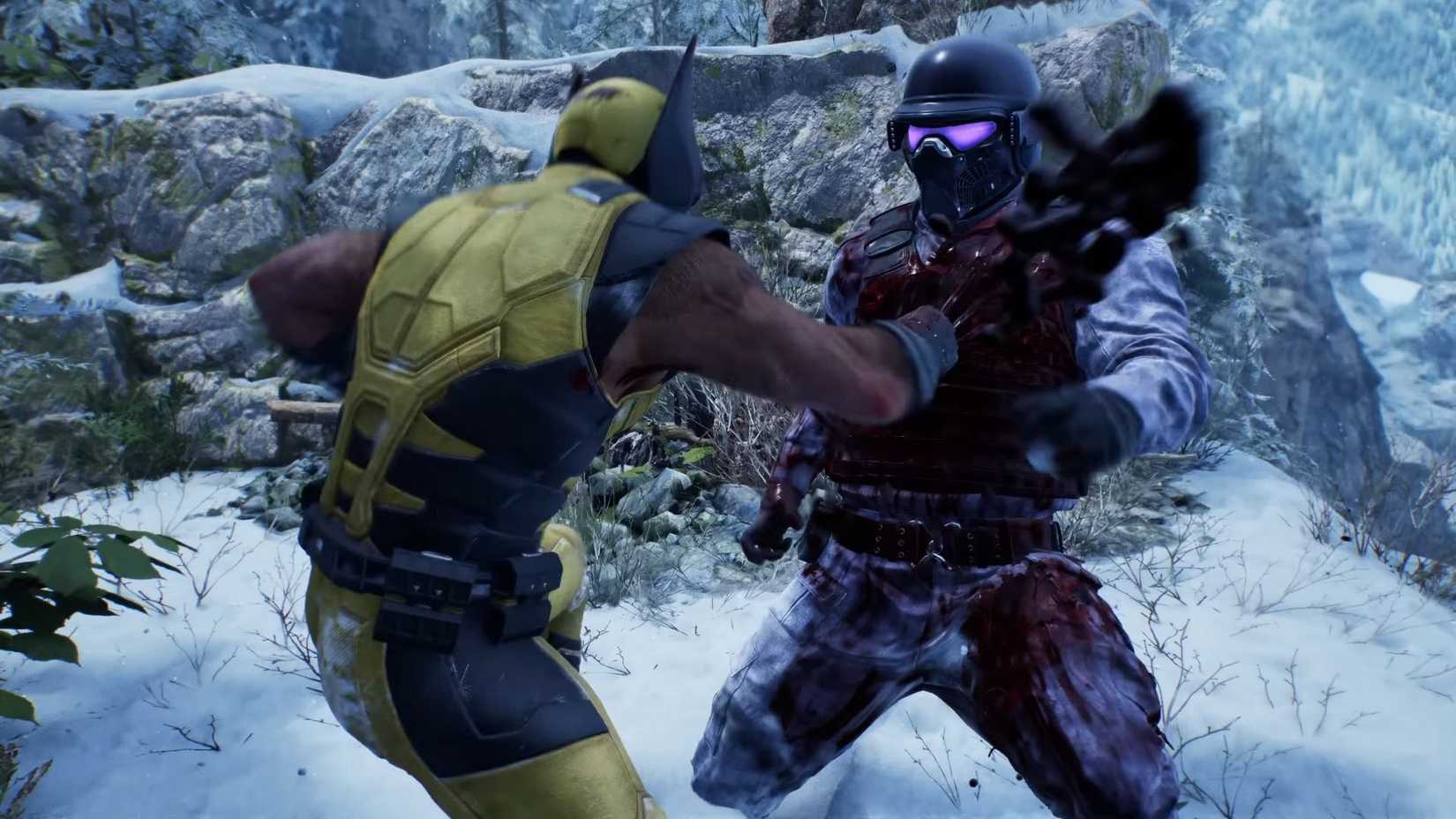 Wolverine brutally stabbing a soldier - Marvel's Wolverine