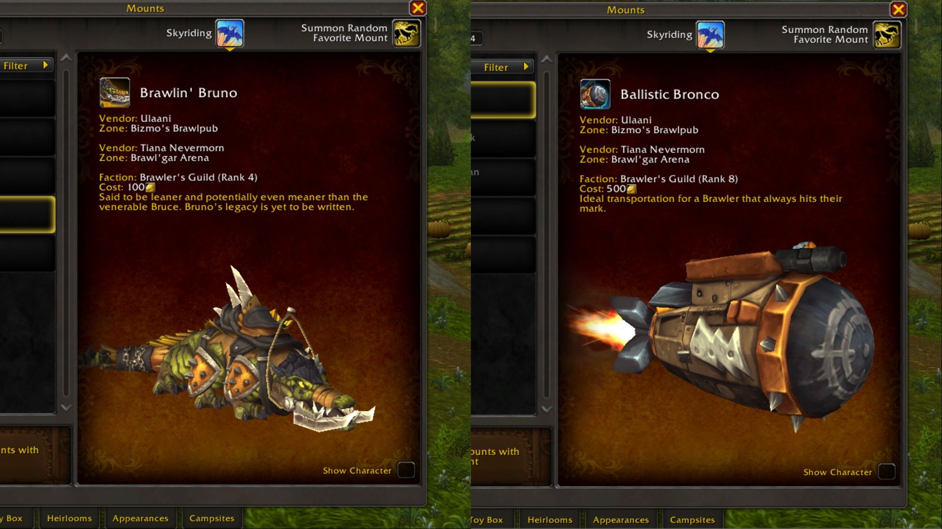 Recompensas de montaria da Guilda dos Lutadores em World of Warcraft