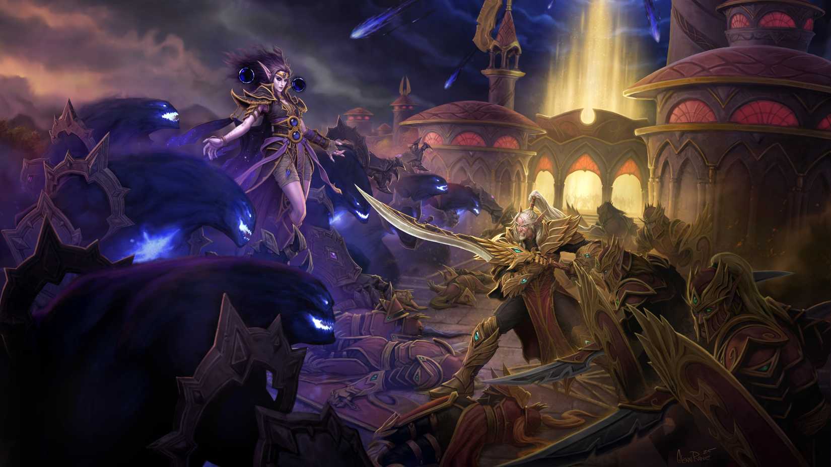 world of warcraft midnight key art xal'atath lor'themar sunwell