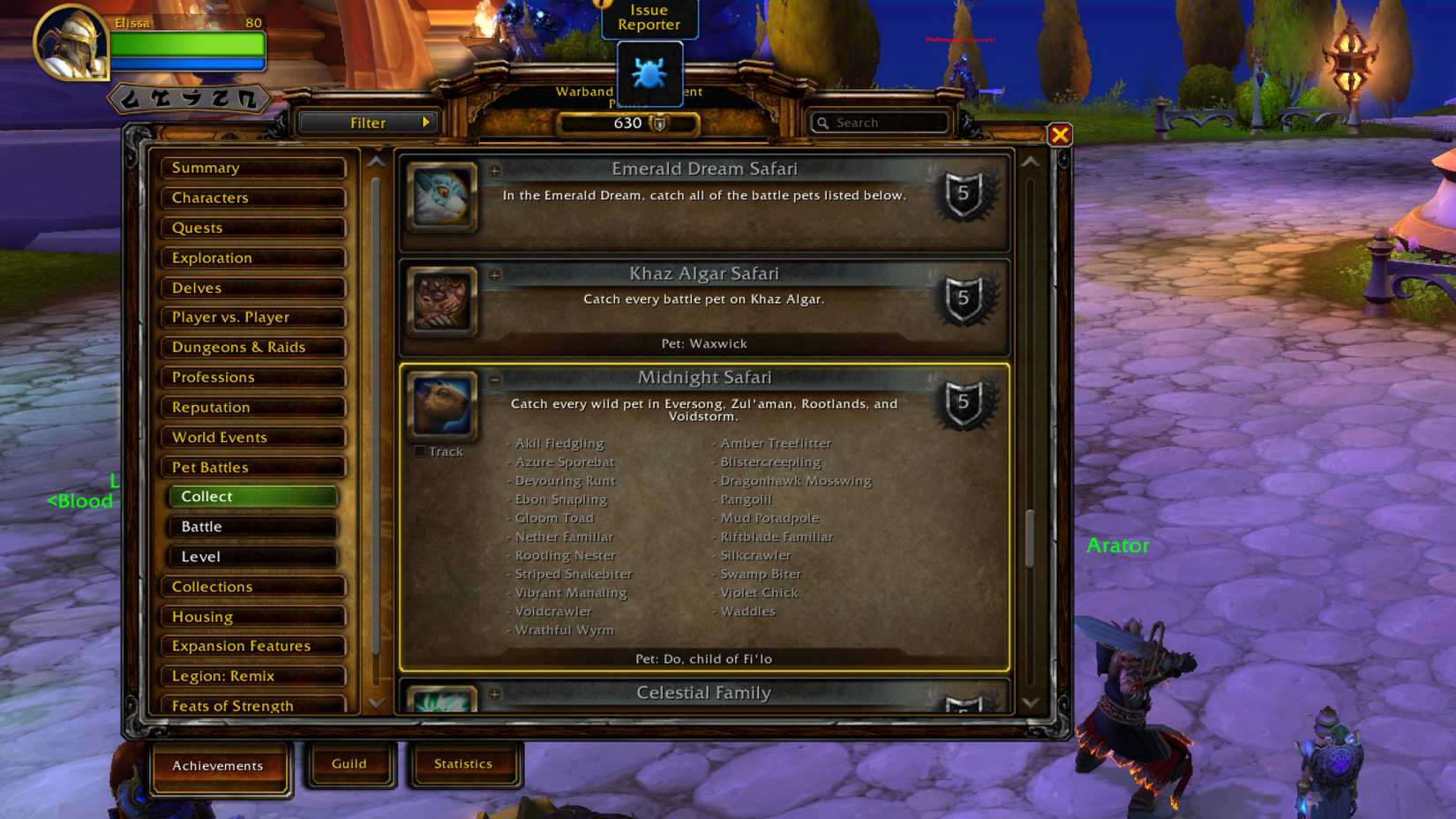 world of warcraft midnight pet achievement midnight safari no more battles