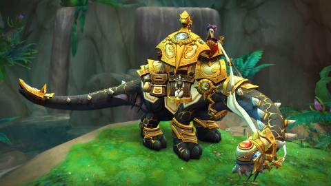 world of warcraft trader's gilded brutosaur mount idle