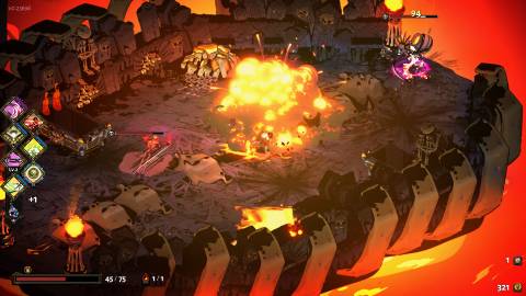 Zagreus fighting hordes of enemies - Hades