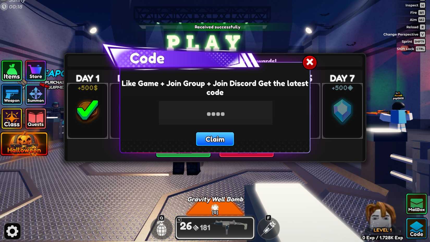 Zombie: HyperLoot the codes tab