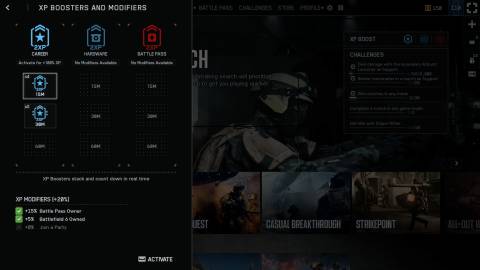 BF6 Season 1 XP Boost Screen